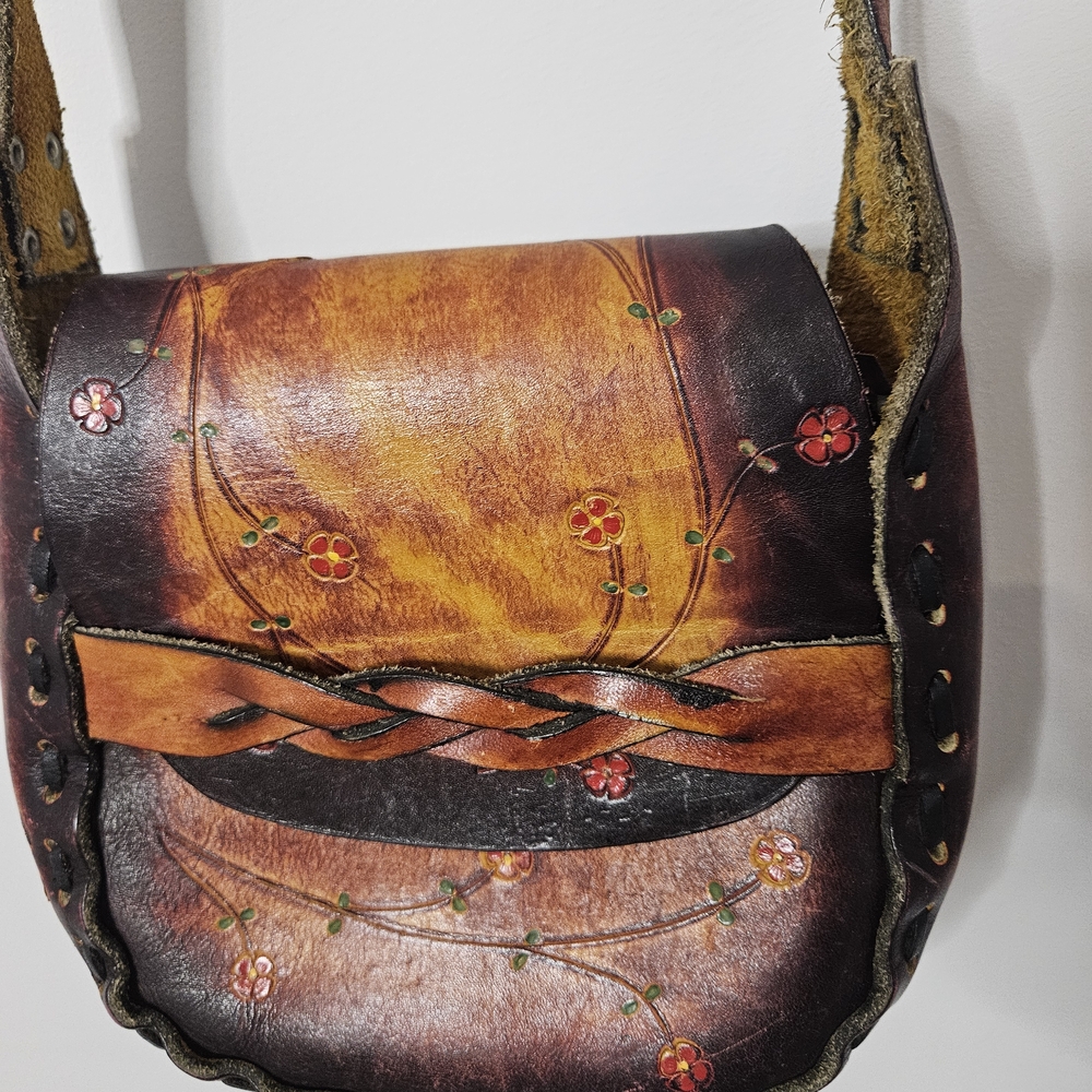 Handcrafted Floral Leather Bag